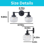 2  Light bulb lights black wall sconce glass, metal wall lights