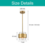 Adjustable height pendant light gold island light glass, metal lighting for kitchen