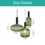 Adjustable height pendant light green hanging lights glass, metal kitchen island lights