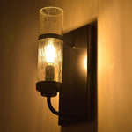 Black sconce lighting seeded glass farmhouse wall sconce