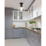 Black semi flush mount ceiling light farmhouse close to ceiling lamp fixture with glass shade