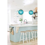 Blue globe pendant light coastal nautical hanging pendant lights