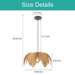 Boho hanging light woven rattan dining lights metal pendant light