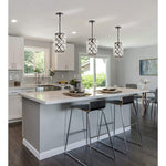 Contemporary crystal pendant light industrial cylinder black hanging light