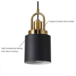 Cylinder pendant light fixture black industrial hanging light