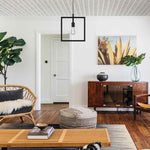 E26 Base farmhouse kitchen lights black hanging lamp steel square pendant light