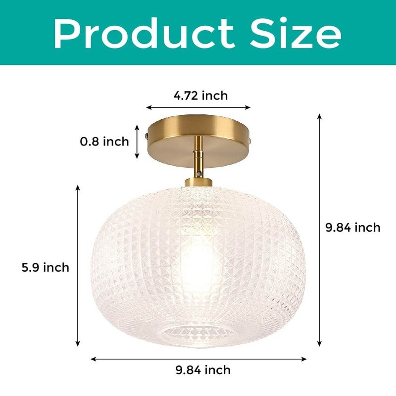 Farmhouse ceiling lighting gold light fixture glass, metal hallway lighting