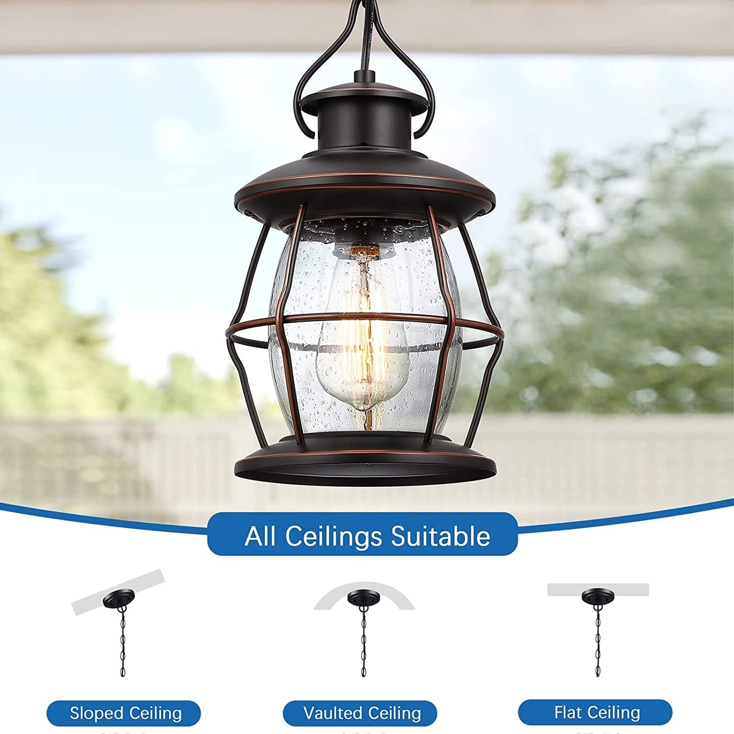 Farmhouse hanging light fixture bronze hanging lamp industrial pendant light