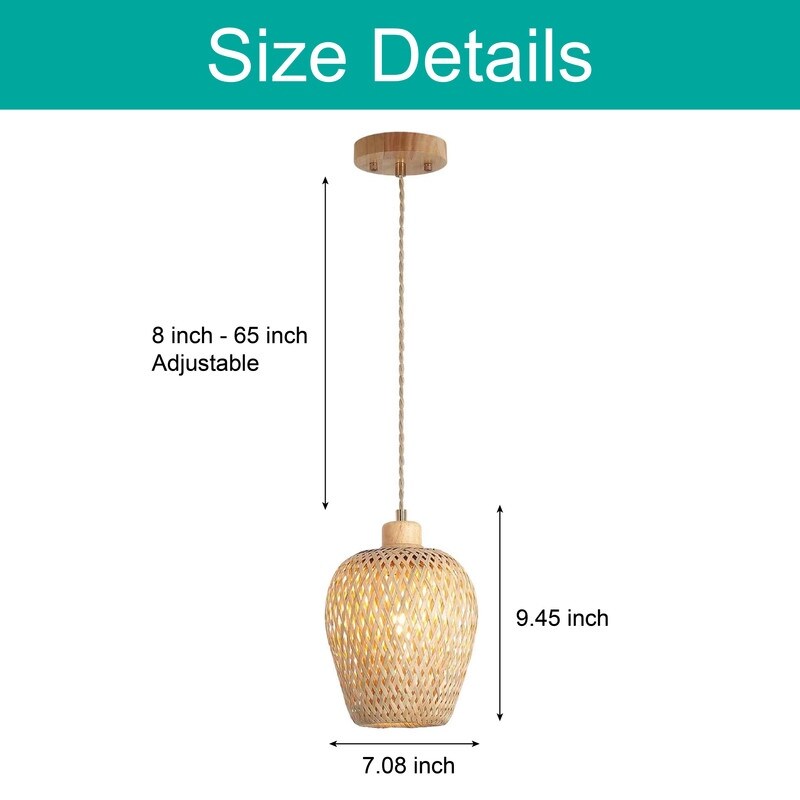 Farmhouse kitchen island lights natural hanging light fixtures bamboo pendant light