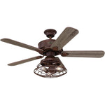Industrial barnwood ceiling fan with lights LED dimmable kits with cage and remote control