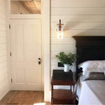 Industrial  farmhouse wall sconces glass wood wall lights
