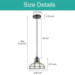Industrial hanging light matte black fixtures light glass, metal pendant light