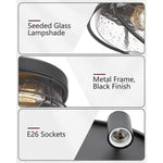 Industrial light fixtures ceiling 2 light glass flush mount