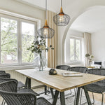 Industrial metal cage pendant light industrial island pendant lamp woven ceiling hanging light fixture