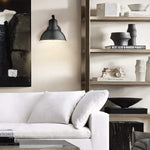 Industrial wall mount lamp light fixture black arm wall sconce