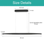 LED pendant light black dining room light wood pool light