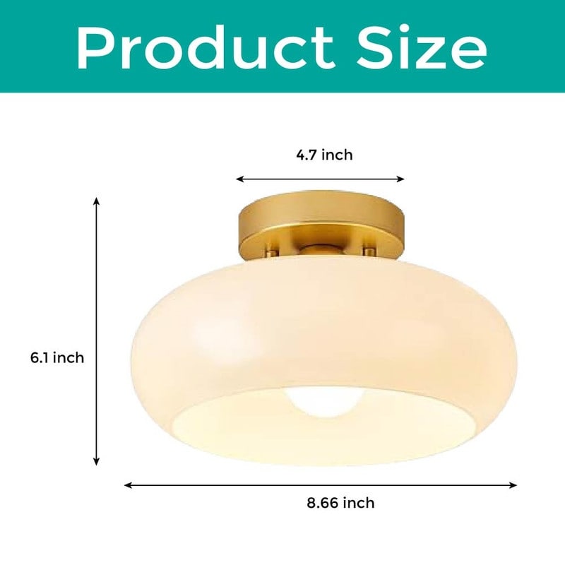 Mid-century modern light fixture gold entryway light glass, iron, metal ceiling light