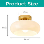 Mid-century modern light fixture gold entryway light glass, iron, metal ceiling light