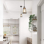 Mini cage island pendant light with rustic silver finish