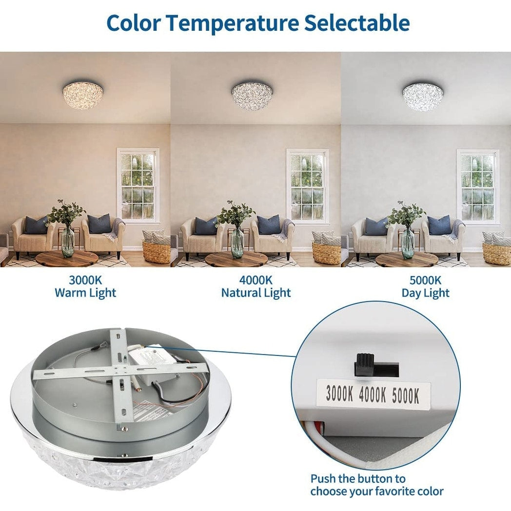 Modern LED ceiling light fixture crystal flush mount light fixture bowl style ceiling lighting