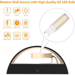 Modern black LED wall sconce indoor wall light fixture 2 pack wall mount lighting