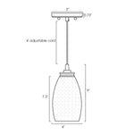 Modern industrial hand crafted mosaic glass pendant light with satin nickel finish