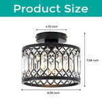Modern light fixture black Crystal lights metal,glass ceiling light