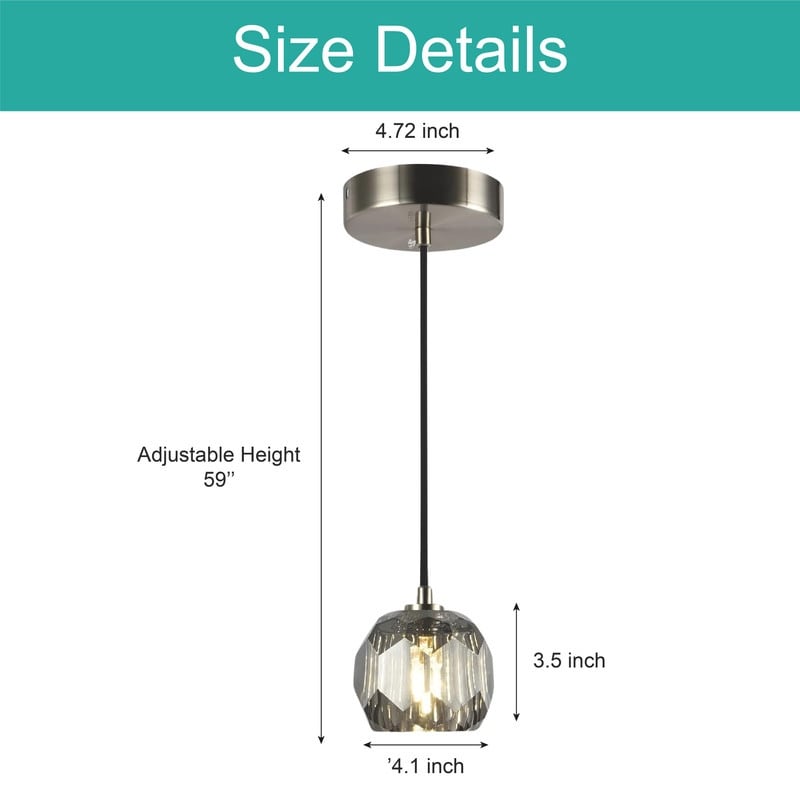 Modern pendant light black hangable light metal, crystal island lights