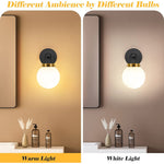 Modern wall sconces set of two black gold wall lighting vanity glass wall sconce light
