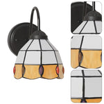 Plug in wall lights orange&white sconce lights glass, metal bedroom lights