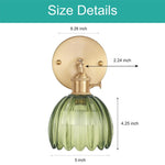 Rechargeable sconce light green wall light brass, glass, iron fixture  light