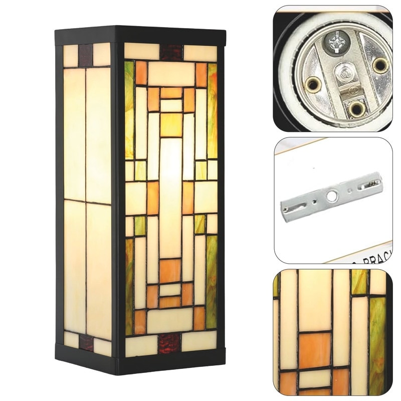 Rectangular wall lights multis sconce light alloy steel, glass light fixture