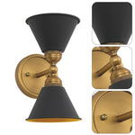 Set of 2 sconce lights black wall lights metal indoor lights