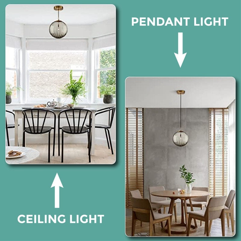 Smoke Gray farmhouse kitchen light fixtures Glass pendant light Single Globe Chandelier