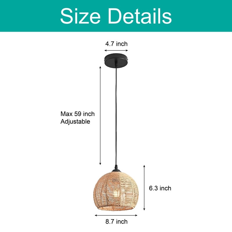 Unique kitchen island light woven fixture light natural pendant light