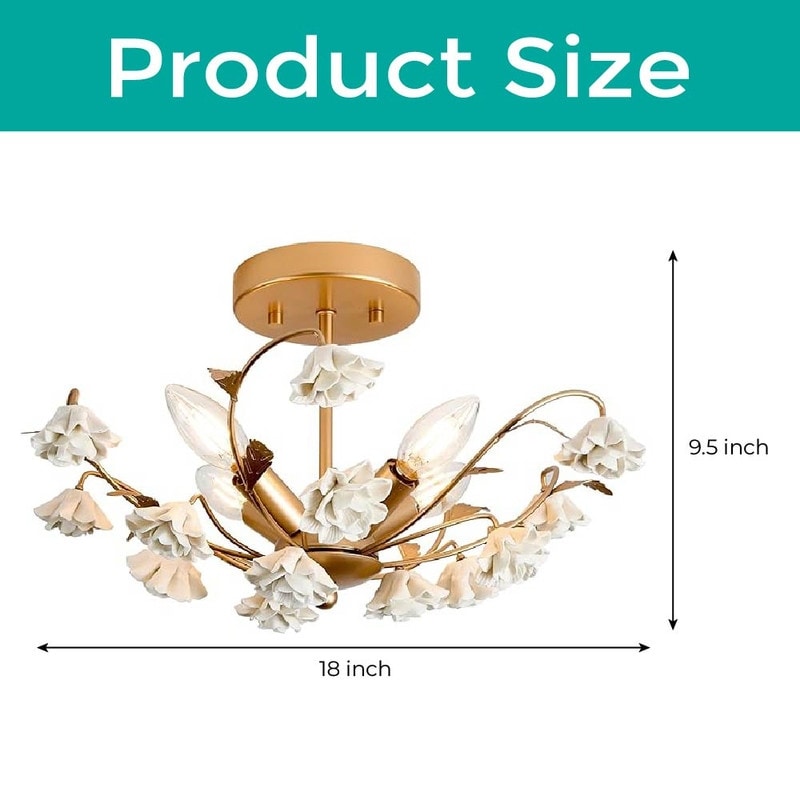 Vintage ceiling lighting gold light fixture ceramic hallway lighting