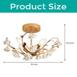 Vintage ceiling lighting gold light fixture ceramic hallway lighting