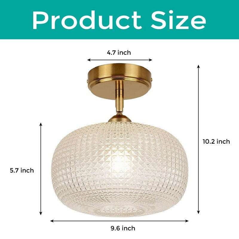 Vintage ceiling lighting transparent kitchen light glass, metal hallway light