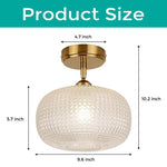 Vintage ceiling lighting transparent kitchen light glass, metal hallway light