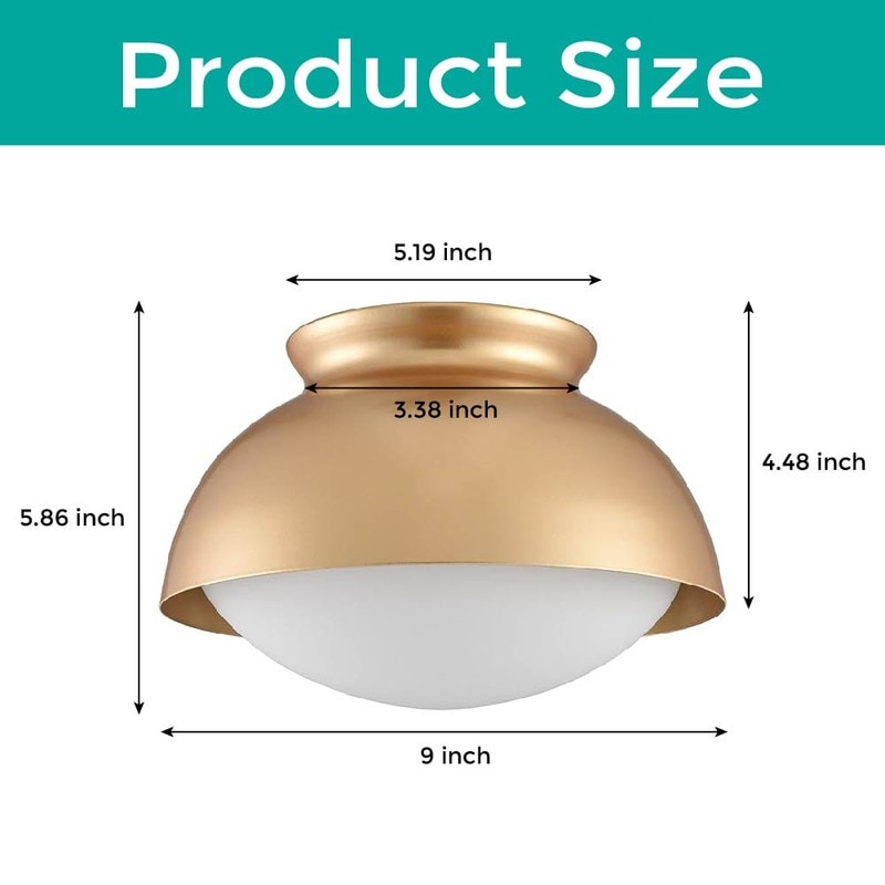 Vintage fixture light gold hallway light glass, metal Ceiling light