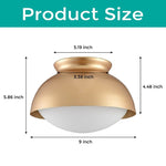 Vintage fixture light gold hallway light glass, metal Ceiling light