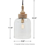 Vintage glass hanging light fixture  farmhouse pendant light