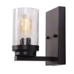 Vintage industrial rustic square bubble glass wall sconce  with  coffee finish