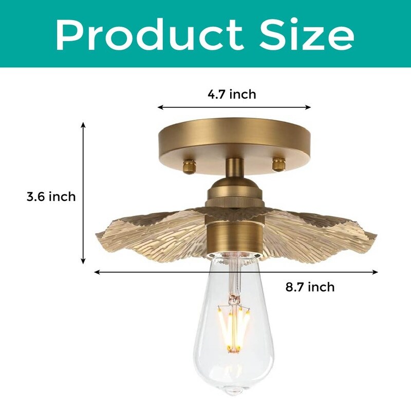 Vintage light fixture brass ceiling lighting metal flush light