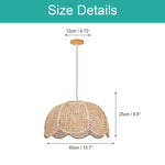 Vintage lotus flower light fixture rattan pendant light natural living room light