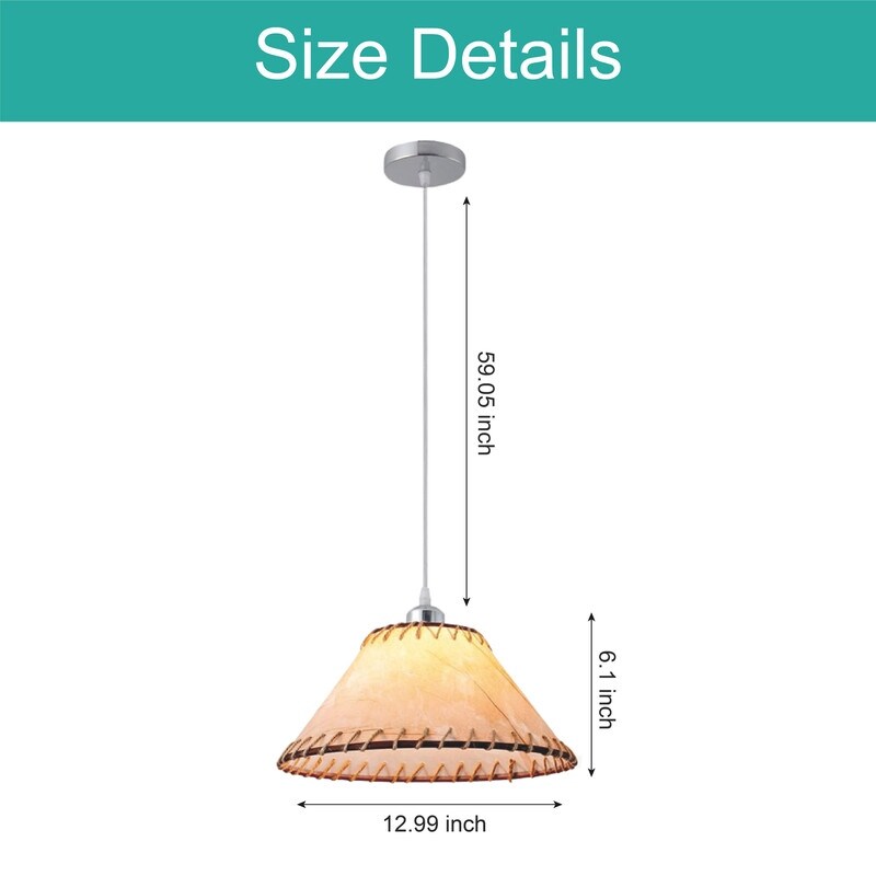 Vintage pendant light brown hangable light fabric island lights