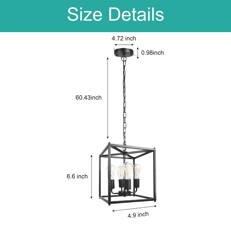 ‎Modern ceiling light black pendant lantern light metal kitchen light