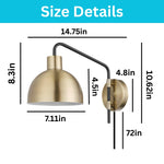 1 Light plug in sconce brass, dimitri wall lighting metal bedroom wall lighting