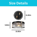 Industrial flush mount metal ceiling light  black kitchen lights