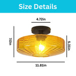 1 light bulbs light glass kitchen light Amber shade  light